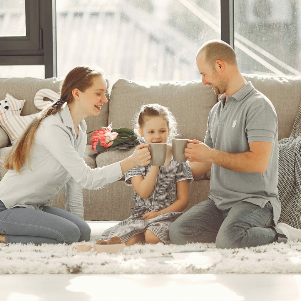 family photo of two kids and one adult - entertain the kids during quarantine